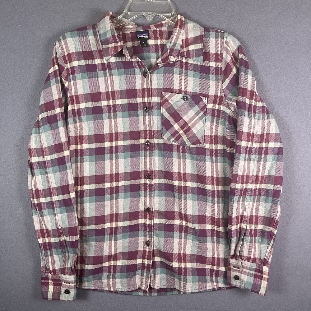 Patagonia Flannel Shirt Women's 6 Heywood Plaid Organic Cotton Pocket